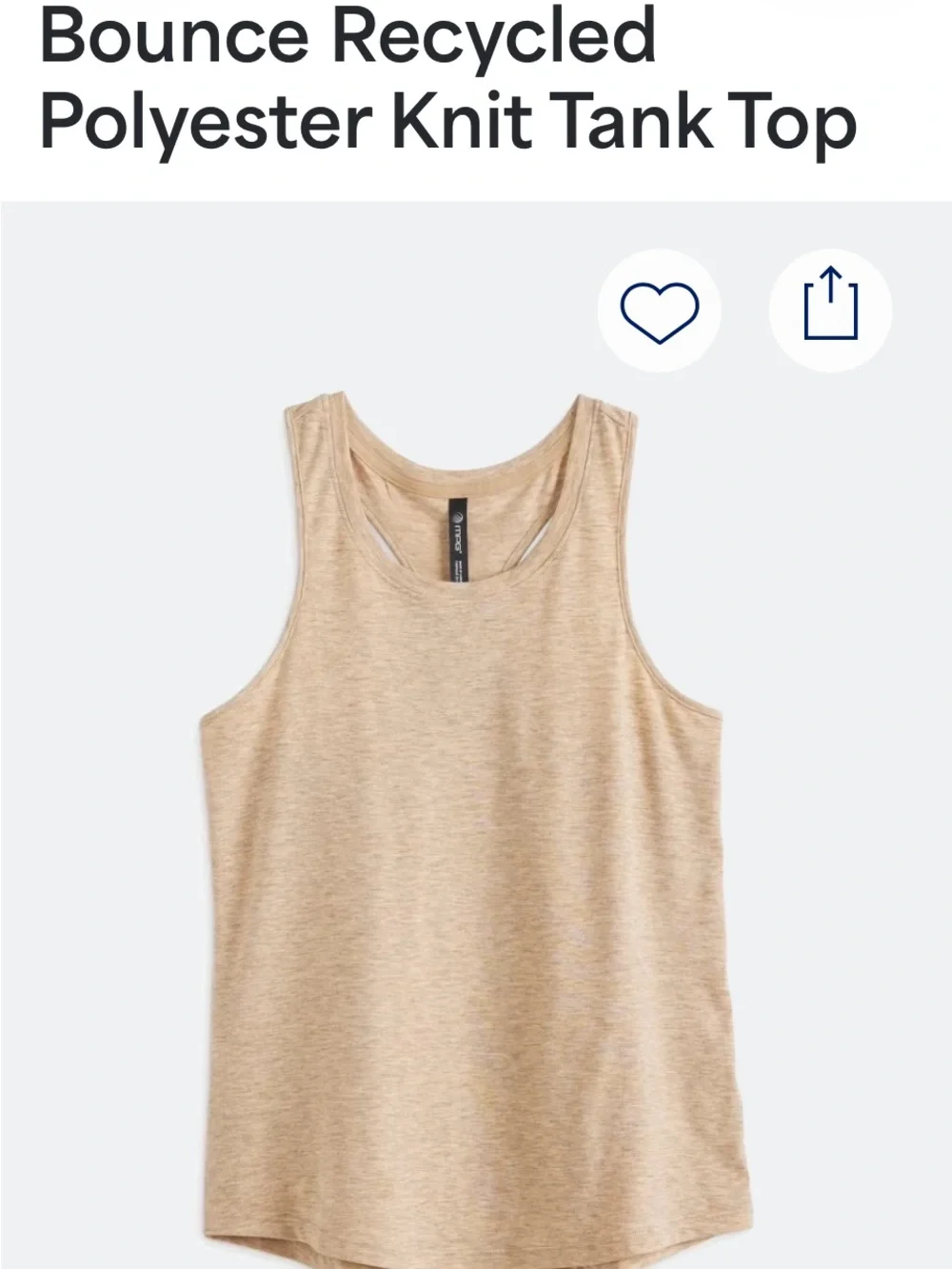 MPG Women's Tank Top in Beige Heather